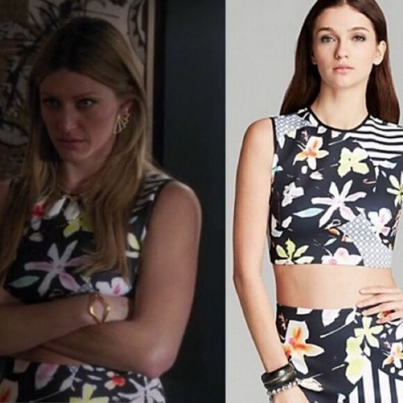 Clover Canyon floral neoprene print disc crop top - Picture 1 of 4